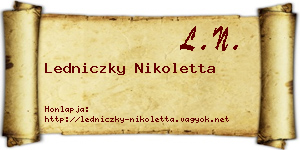 Ledniczky Nikoletta névjegykártya